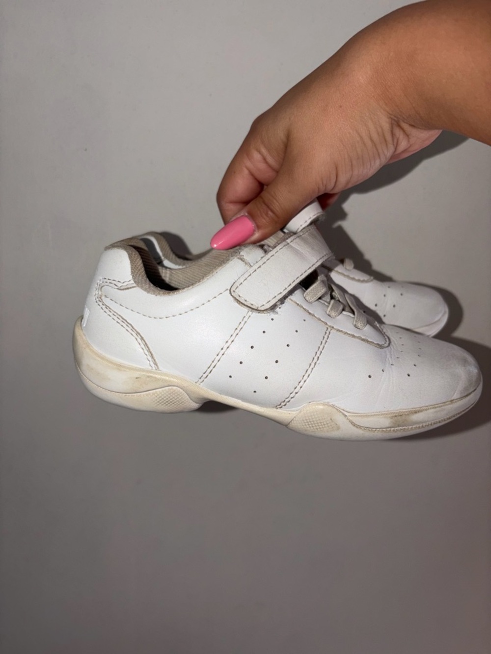 Kids White Velcro Athletic Shoes